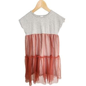 Open Edit Kid Dress Size 7 in color Gray and Coral